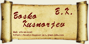 Boško Kušnorjev vizit kartica